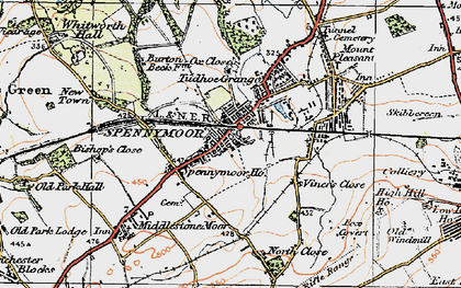 Old map of Spennymoor in 1925