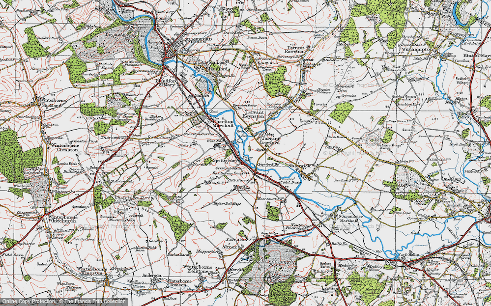 Old Map of Spetisbury, 1919 in 1919