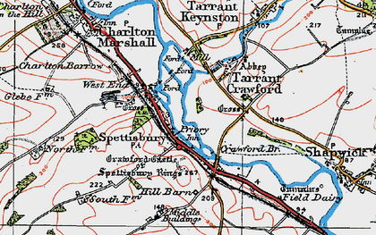 Old map of Spetisbury in 1919