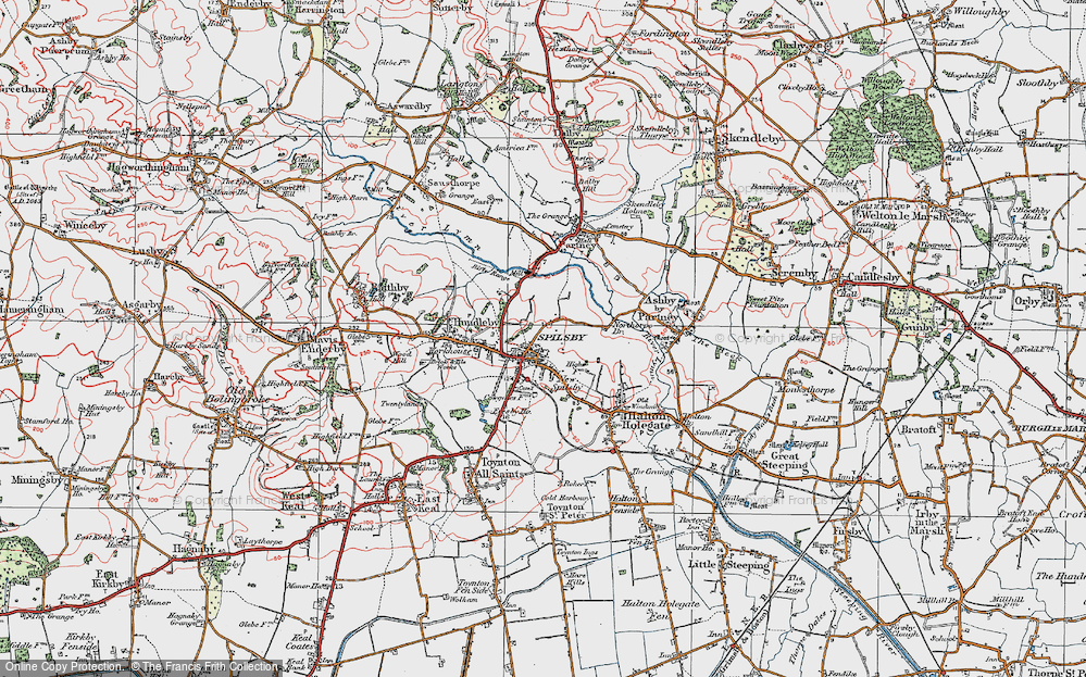 Old Map of Spilsby, 1923 in 1923
