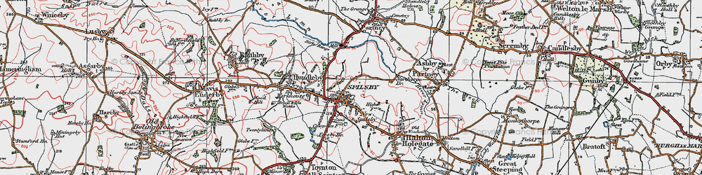 Old map of Spilsby in 1923