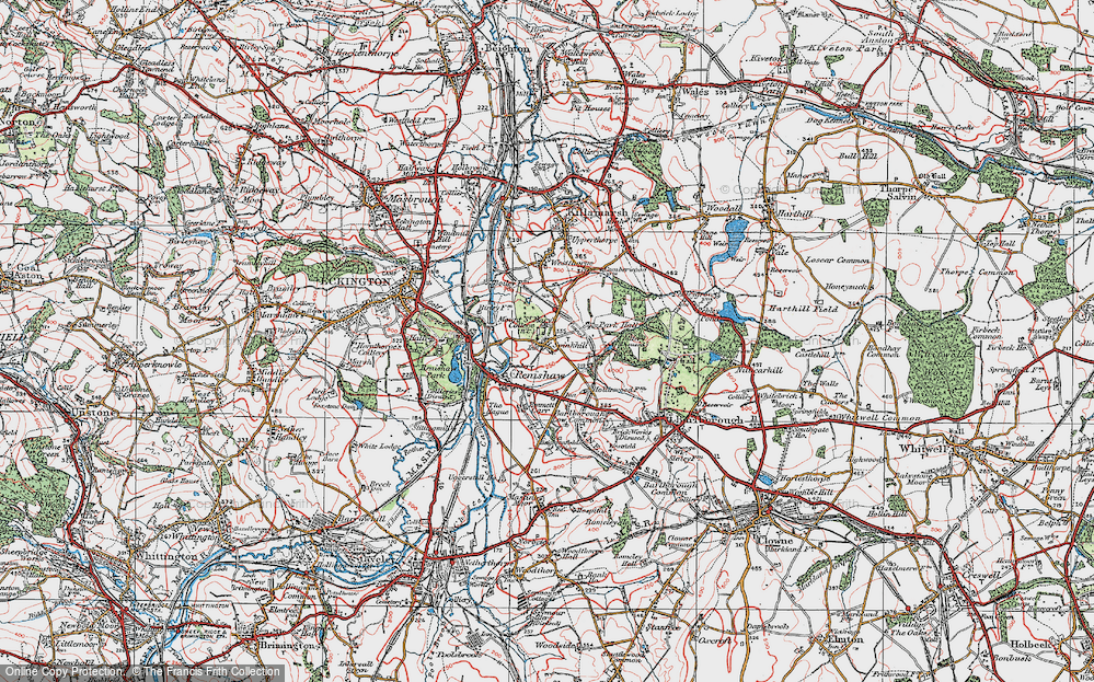 Old Map of Spinkhill, 1923 in 1923