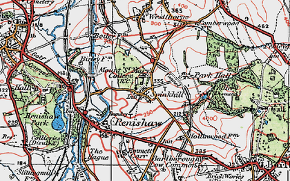 Old map of Spinkhill in 1923