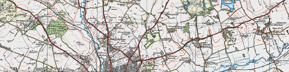 Old map of Spinney Hill in 1919