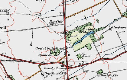 Old map of Caenby Corner in 1923