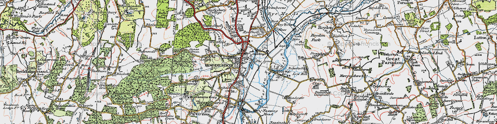 Old map of Spitalbrook in 1919