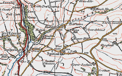 Old map of Spittal in 1922