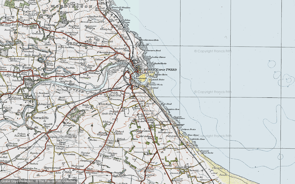 Old Map of Spittal, 1926 in 1926