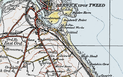 Old map of Spittal in 1926