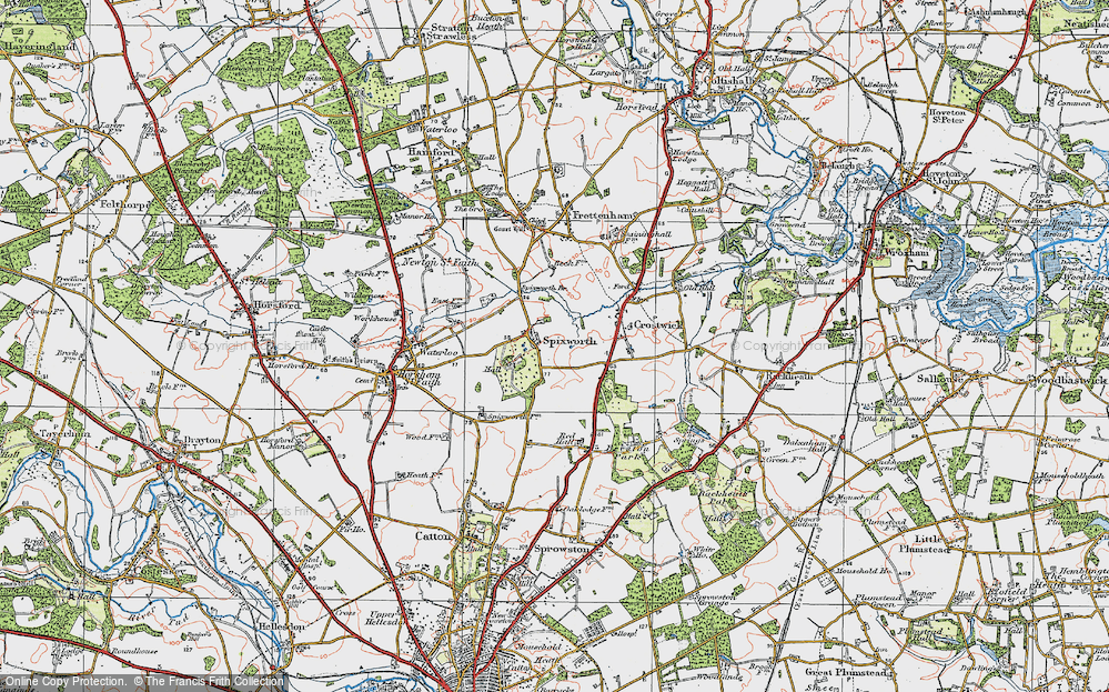 Old Map of Spixworth, 1922 in 1922