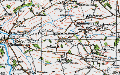 Old map of Brixton Barton in 1919