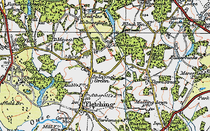 Old map of Splayne's Green in 1920