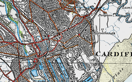 Old map of Splott in 1919
