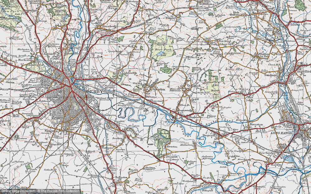 Old Map of Spondon, 1921 in 1921