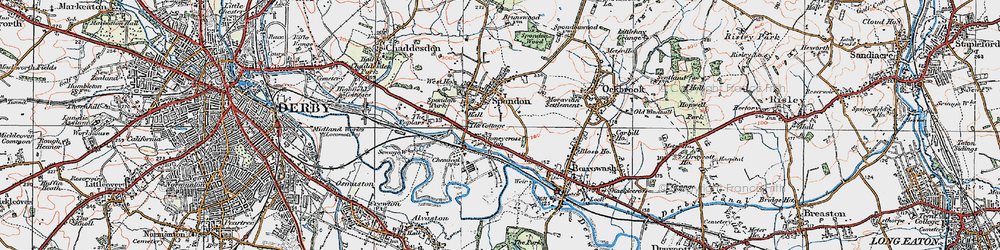 Old map of Spondon in 1921