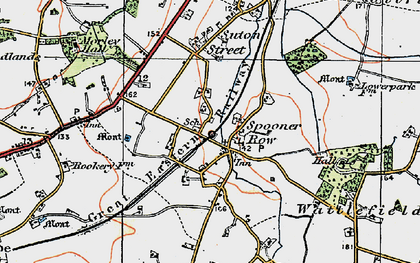 Old map of Spooner Row in 1921