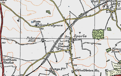 Old map of Sporle in 1921