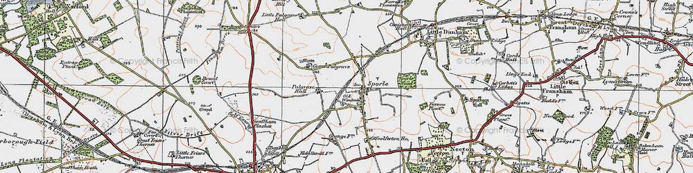 Old map of Sporle in 1921