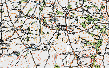 Old map of Langdown in 1919
