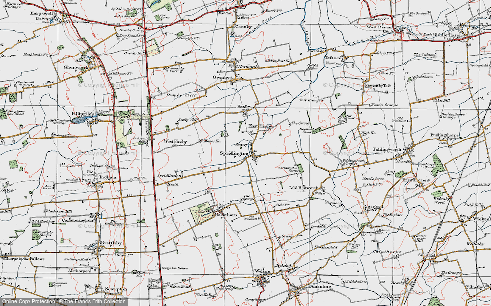 Old Map of Spridlington, 1923 in 1923