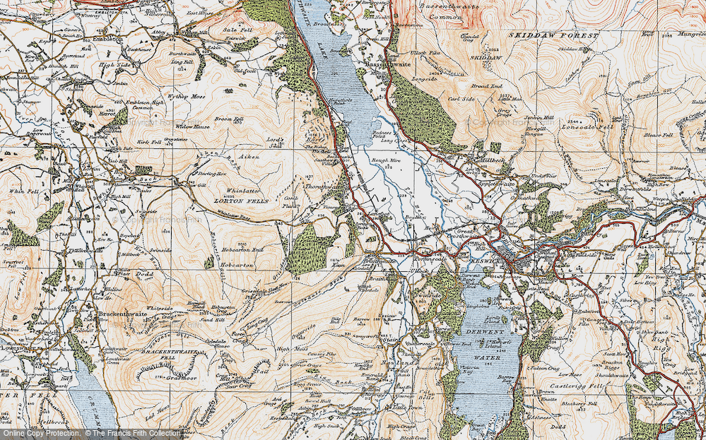 Old Map of Historic Map covering Bog Ho in 1925