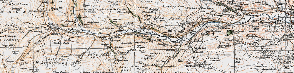 Old map of Blea Barf in 1925