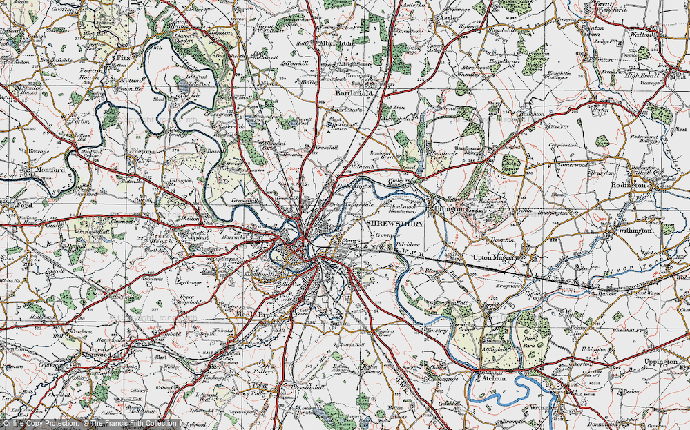 Old Map of Spring Gdns, 1921 in 1921