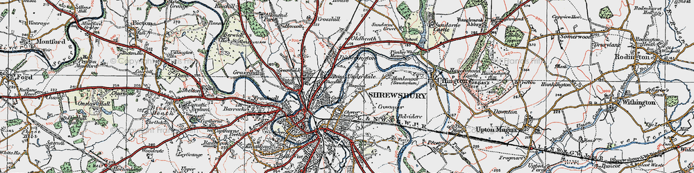 Old map of Spring Gdns in 1921