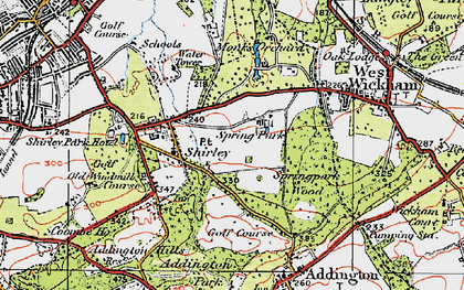 Old map of Addington Palace in 1920