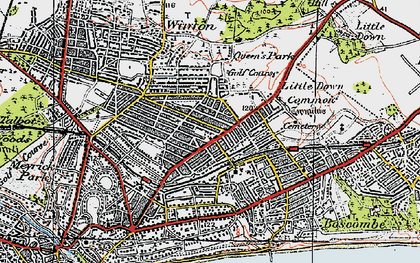 Old map of Springbourne in 1919