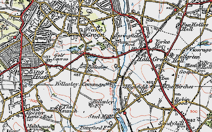 Old map of Springfield in 1921