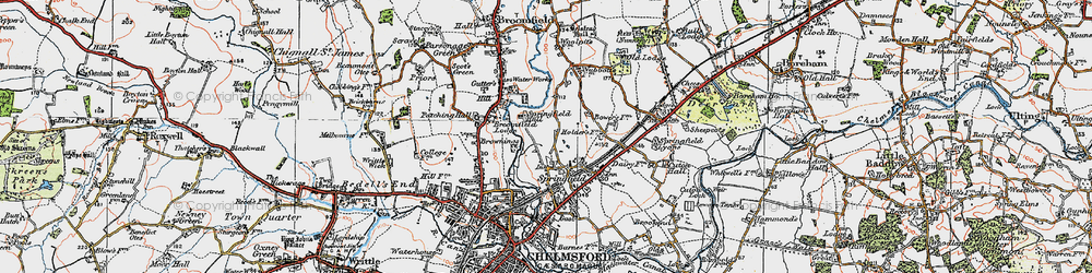 Old map of Springfield in 1921