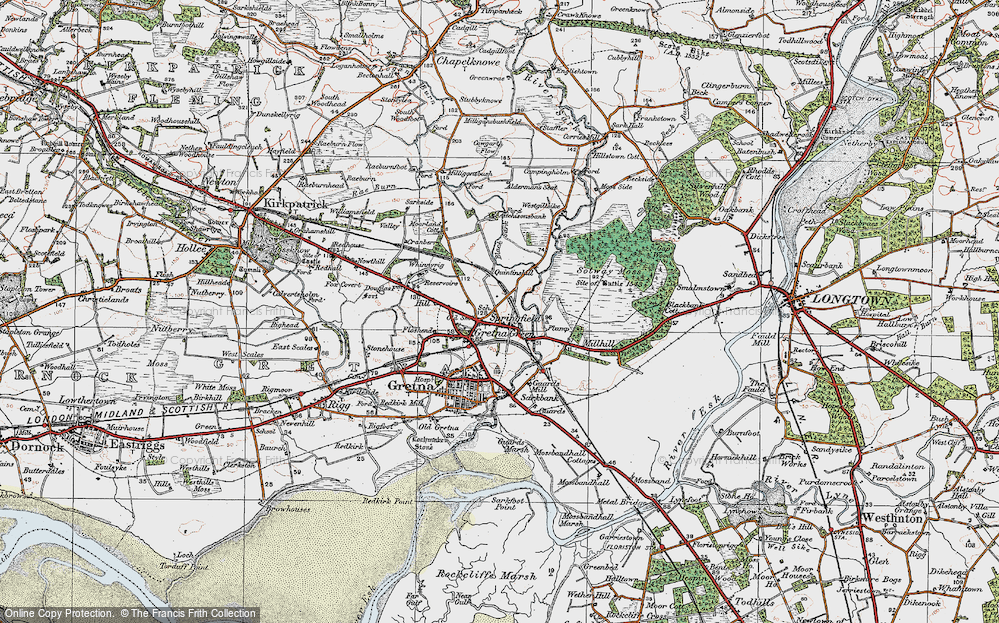 Old Map of Historic Map covering Aitchisons Bank in 1925