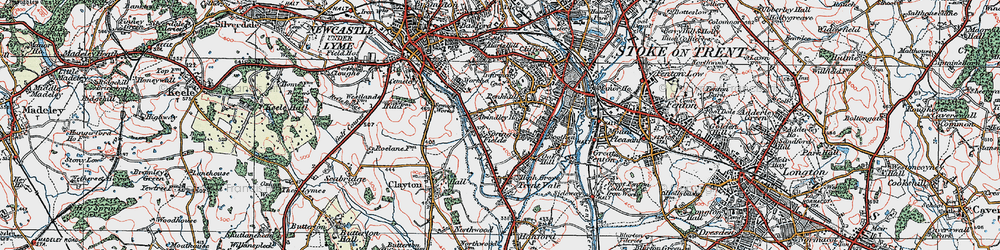 Old map of Springfields in 1921