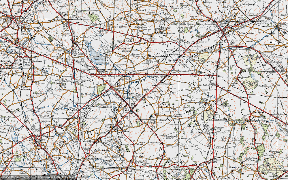 Old Map of Springhill, 1921 in 1921