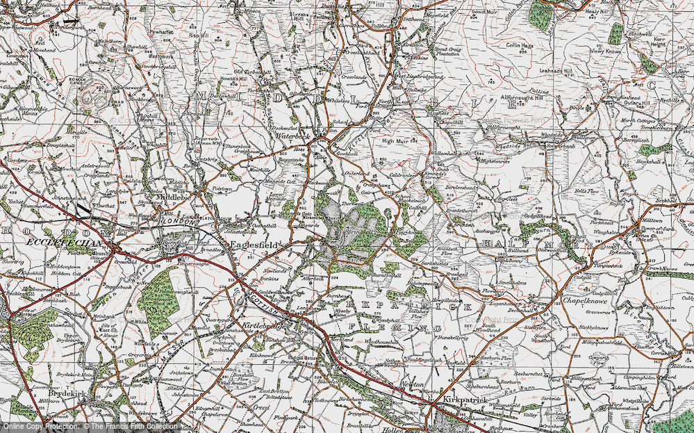 Old Map of Historic Map covering Blackcleugh in 1925