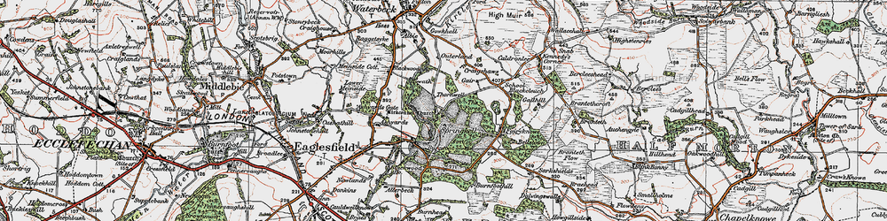 Old map of Ashyards in 1925