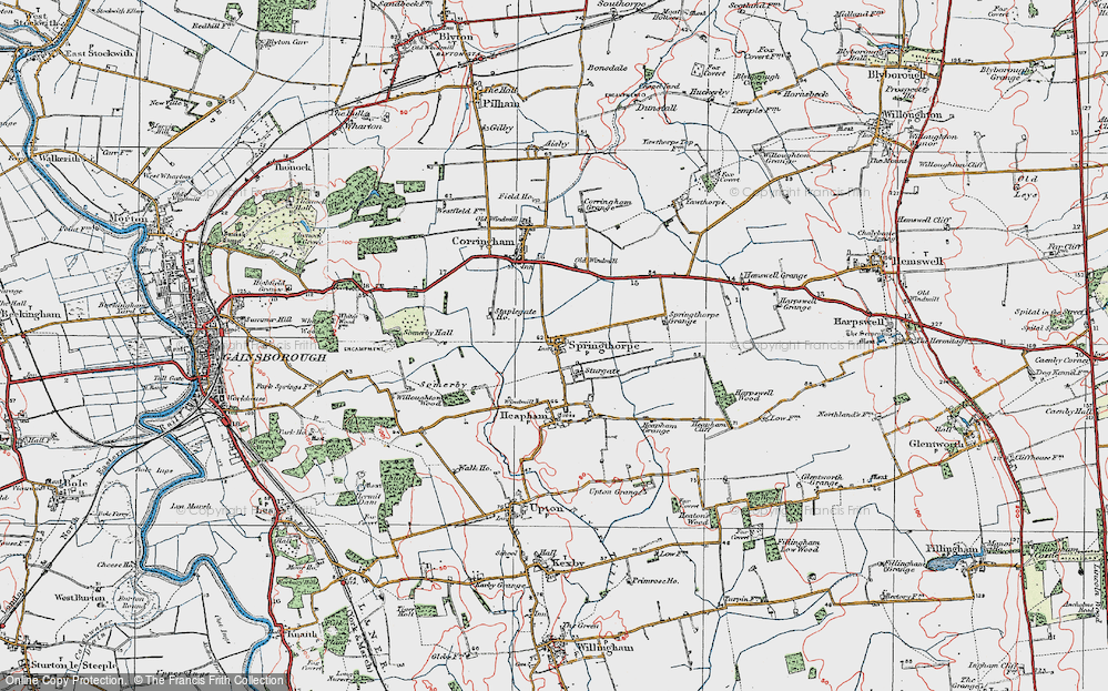 Old Map of Historic Map covering Somerby in 1923