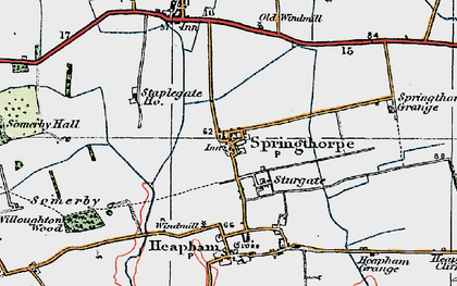 Old map of Springthorpe in 1923