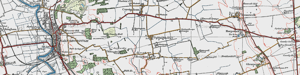 Old map of Springthorpe in 1923
