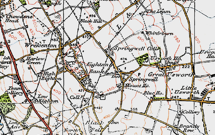 Old map of Springwell in 1925