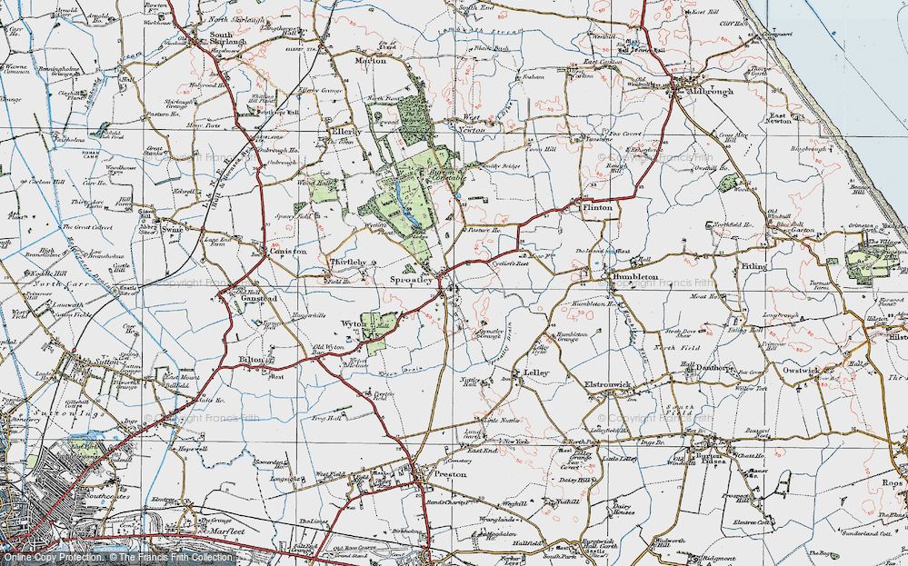 Old Map of Sproatley, 1924 in 1924