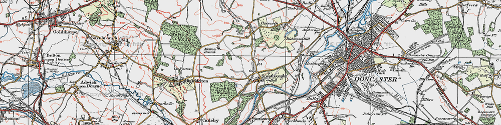 Old map of Sprotbrough in 1923