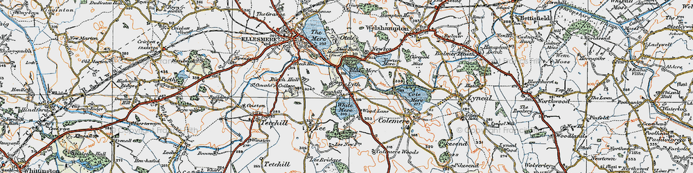 Old map of Blake Mere in 1921