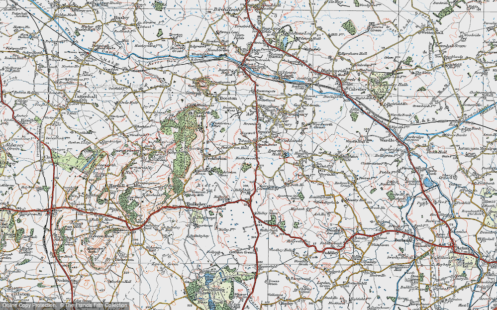 Old Map of Spurstow, 1923 in 1923