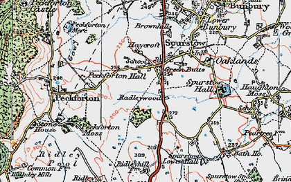 Old map of Spurstow in 1923