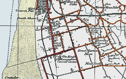 Old map of Blackpool Airport in 1924