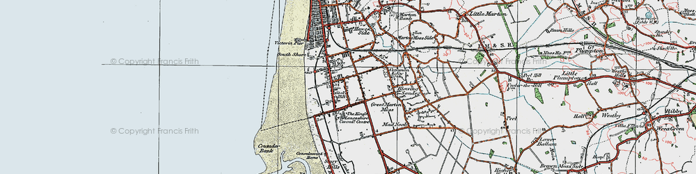 Old map of Squires Gate in 1924