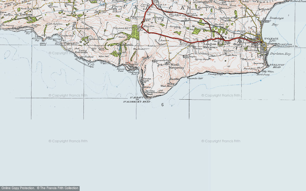 Old Map of St Aldhelm's, 1919 in 1919