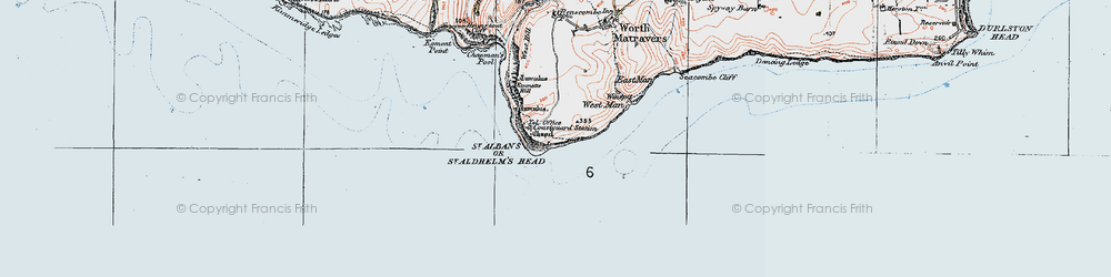 Old map of St Aldhelm's in 1919